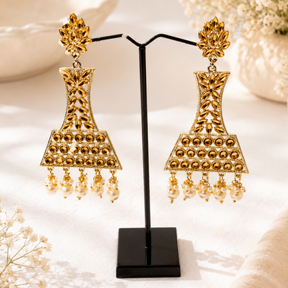 Gold Plated Pearl Drop Earrings