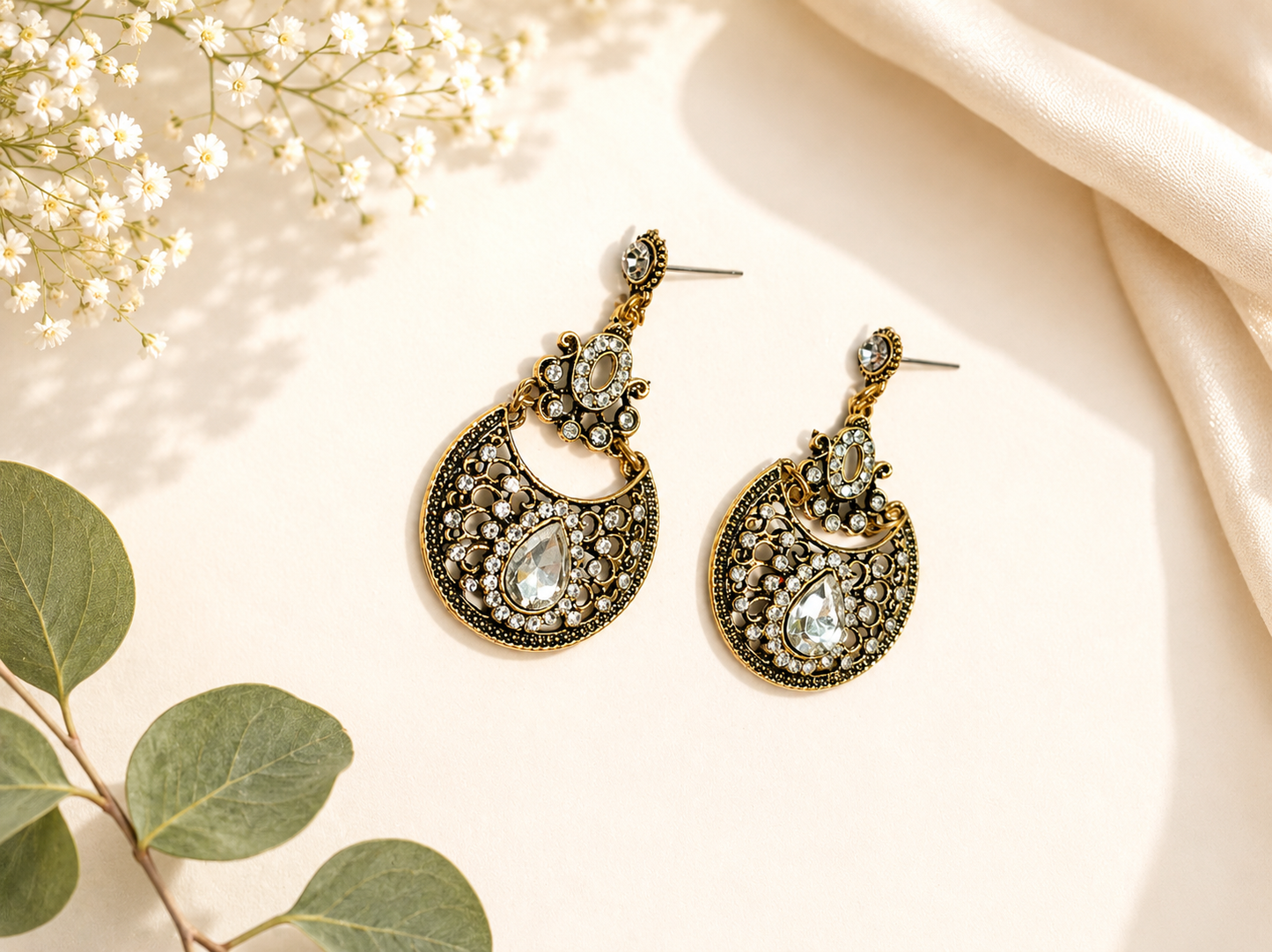 Antique Stone Dangle Earrings for Women