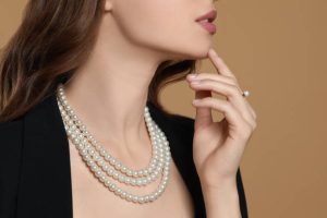 pearl necklace set with earrings