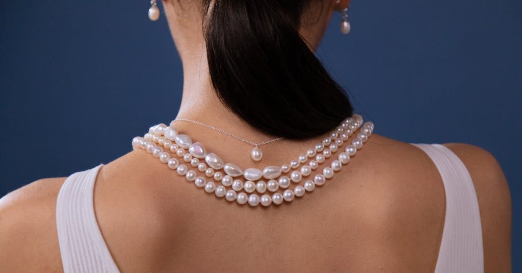 Elegant pearl set with earrings