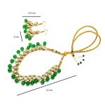 Elegant green and gold choker necklace set for festive wear- dimensions