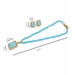 Elegant blue stone necklace set for women and girls-dimensions
