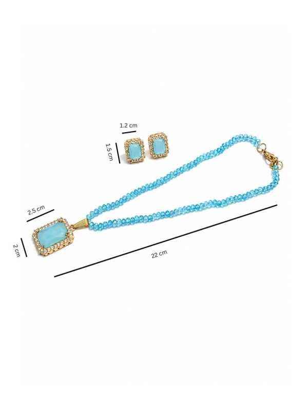 Elegant blue stone necklace set for women and girls-dimensions