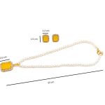 Yellow crystal jewellery set for festive and party wear-dimensions