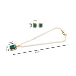 Elegant green crystal jewellery set for women with stud earrings-dimensions