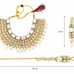 Ethnic Kundan pearl necklace set for saree and lehenga styling-dimensions