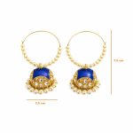 Blue pearl hoop jhumka earrings dimensions and size details