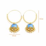 Traditional light blue pearl jhumka earrings for festive and wedding wear - Dimensions