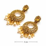 Designer festive wear chandbali earrings with pearl detailing-dimensions