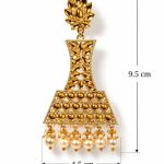 Festive wear gold pearl earrings-dimensions
