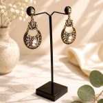 Elegant wedding wear Kundan earrings for saree and lehenga