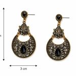 Antique black stone earrings for women- dimensions