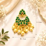 Ethnic gold plated chandbali earrings for festive wear-dimensions