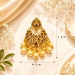 Gold plated chandbali earrings for wedding and festive wear-dimensions