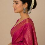 Oxidised ear chain set with matching jhumka earrings and maang tikka featuring multicolor beads